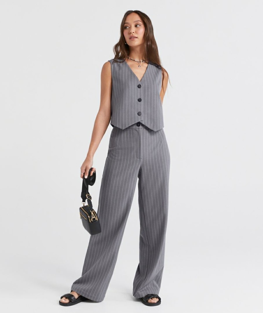 Clothing Sportsgirl  | Oakley Tailored Pinstripe Pant Grey Stripe